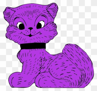 Clip Arts Related To - Cat Clipart Cartoon Purple - Png Download