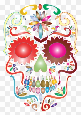 Skull Silhouette Clip Art At Getdrawings - Sugar Skull No Background - Png Download