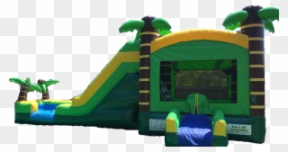 Tropical Bounce House Combo From Fun 4 All Inflatables - Inflatable Castle Clipart