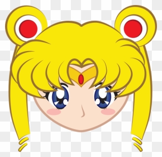 Moon Sticker Png - Sailor Moon Chibi Head Clipart