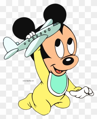 Baby Mickey Mouse Playing Toy Plane Clipart Png - Baby Mickey Mouse Clipart Transparent Png
