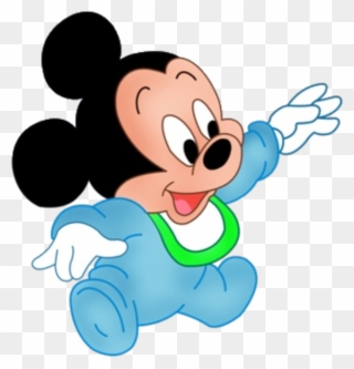 Baby Mickey Mouse Disney Cartoon Clip Art Images On - Blue Baby Mickey Mouse - Png Download