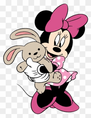 Minnie Mouse, Stuffed Rabbit - Minnie Mouse With Rabbit Clipart