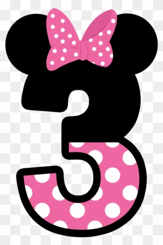 Theme Mickey, Fiesta Mickey, Mickey Party, Mickey Mouse - Minnie Mouse Number 3 Clipart