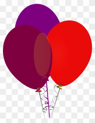 Balloons Clipart String - Purple And Red Balloons - Png Download