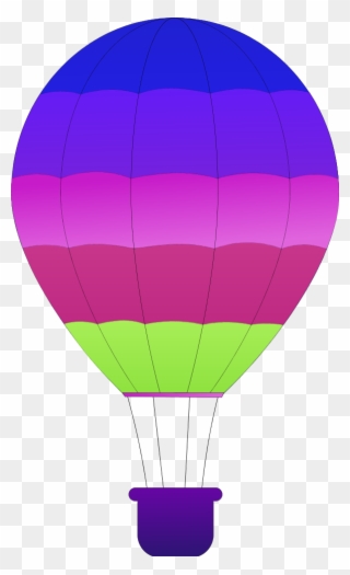 Horizontal Striped Hot Air Balloons - Mail Icon Clipart