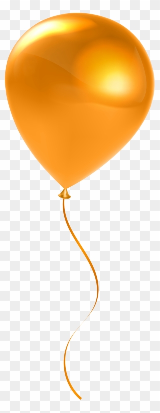 Single Orange Balloon Transparent Clip Artu200b Gallery - Orange Balloon Clipart With Transparent - Png Download