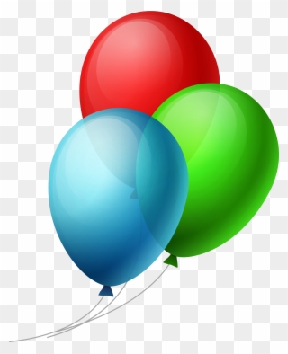 Balloons Clipart Teal - Red Green Blue Balloons - Png Download
