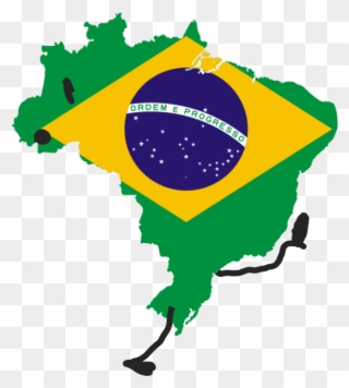 Brazil Flag Continent , Png Download - Brazil Flag Map Transparent Clipart