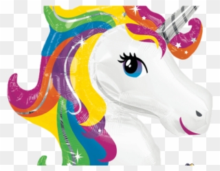 Unicorn Clipart Rainbow Unicorn - Rainbow Unicorn Balloon - Png Download