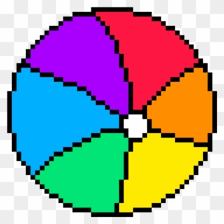 Rainbow Beach Ball - Pixel Art Sphere Clipart
