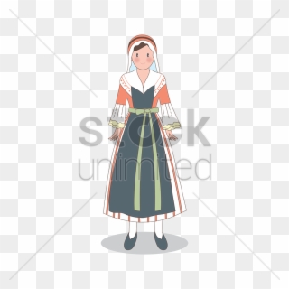 Free Woman Wearing France Dress Vector Image - Design Clipart