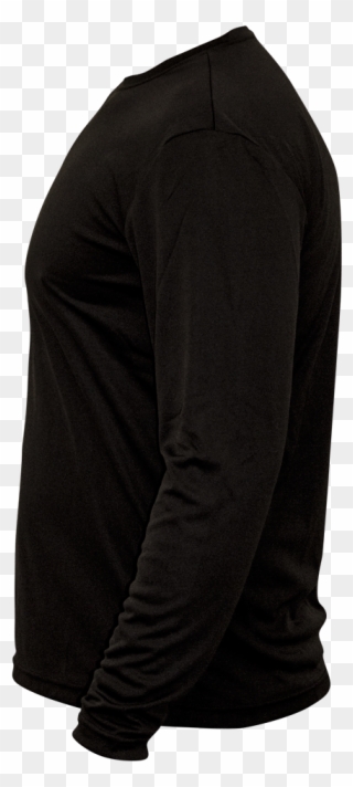 Performance Long Sleeve Shirt - Long Sleeve Black Shirt Side Clipart
