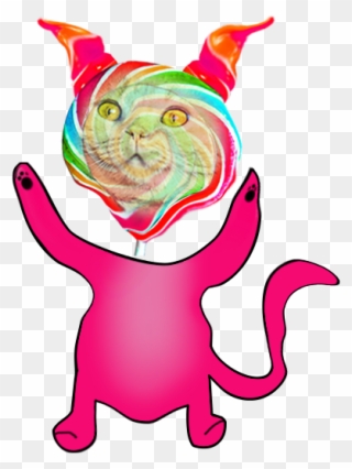 Lolly Pop Cat Yay - Cat Yawns Clipart