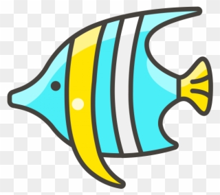 Tropical Fish Emoji Icon - Simple Cute Cartoon Fish Clipart