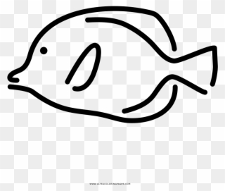 Tropical Fish Coloring Page - Line Art Clipart