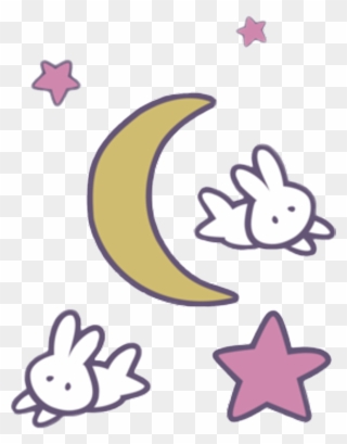 #sailormoon #anime #kawaii #moon #stars #rabbits #rabbit - Sailor Moon Bunny Pattern Clipart