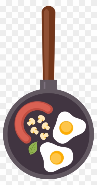 Breakfast Fast Food Eating Wok Transprent Png - Frying Pan With Egg Clipart Transparent
