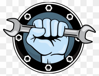 Hand Tool Wrench Fist Icon - Fist With Wrench Logo Clipart