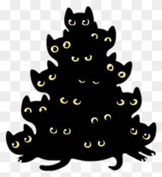 #freetoedit #cute #kawaii #bunchofanimals #bunch #cat - Meowy Christmas Tree Clipart