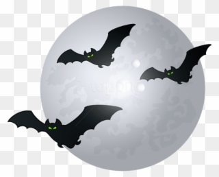 Free Png Download Halloween Moon With Bats Png Images - Vampire Bat Clipart