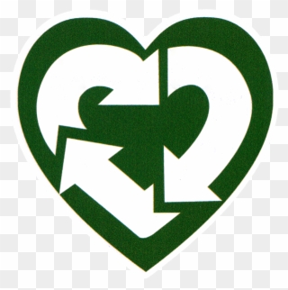Small Bumper Sticker / Decal - Reduce Reuse Recycle Heart Clipart