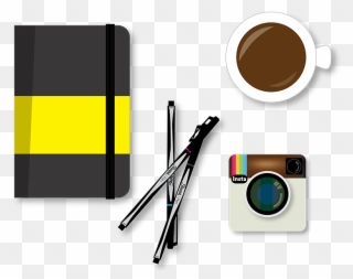 Designer Tools Illustration Instagram Sharpie Pen Coffee - Graphic Design Clipart