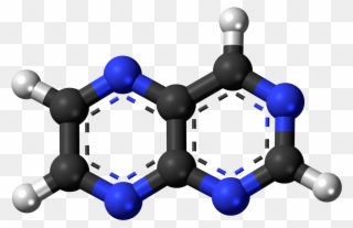 Pteridine 3d Balls 2 - Quinoline 3d Structure Clipart