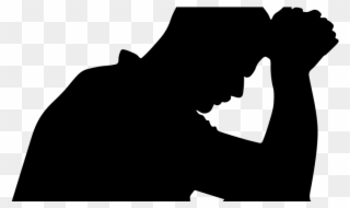 African American Man Praying Silhouette Clipart