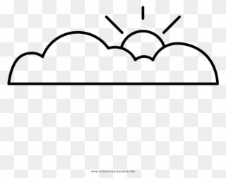 Partly Cloudy Coloring Page Clipart