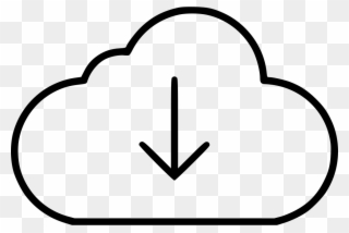 Cloud Clouds Cloudy Database Download Server Storage - Line Art Clipart