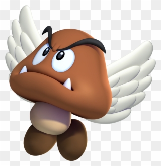 Paragoomba In Flight - Mushroom Head Mario Clipart