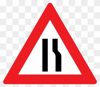 Yield Sign Png - Road Narrows On Both Sides Clipart