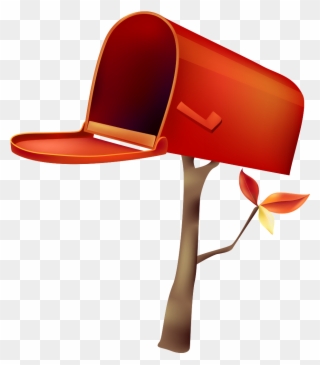 Red, Drawing, Letter Box, Headgear, Orange Png Image - Mailbox Cartoon Clipart