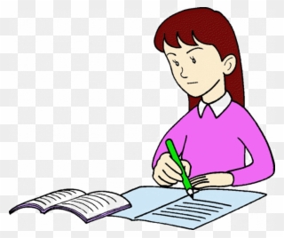 Girl Writing Clipart - Png Download