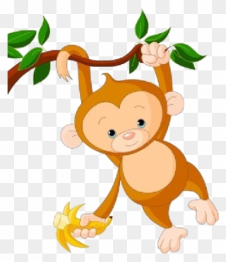 Hanging Monkey Clipart - Monkey On Tree Clipart - Png Download