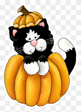 Clipart Cute Fall Cute Fall Scene Clipart - Fall Cat Clipart - Png Download