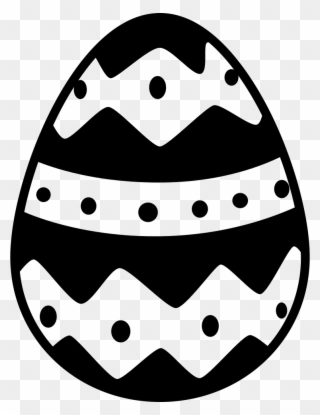 Rhomb Clipart Spring - Easter Egg Vector Black And White - Png Download