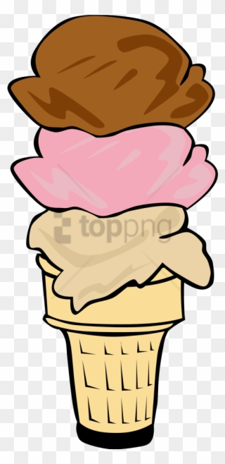 Free Png Food And Drink- Ice Cream Cone Png Image With - 3 Scoop Ice Cream Cone Clip Art Transparent Png