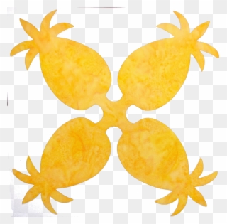 Pineapple 2 Hawaiian Fusible Applique - Illustration Clipart