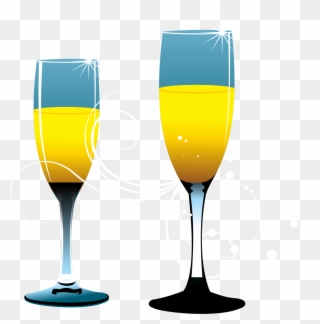 Champagne Wine Cocktail - Wine Glass Clipart