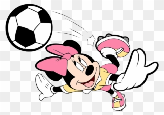 New Minnie Playing Soccer - Disney Clipart - Png Download