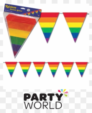 Pennant Clipart Rainbow Banner - Party World - Png Download
