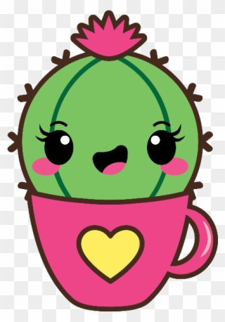 Kawaii Cactus Stickers Messages Sticker-2 - Cactus Clipart - Png Download