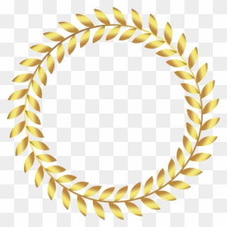 Golden Leaf Circle Clipart