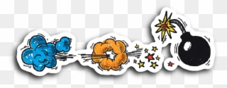 Hand Drawn Comic Book Stickers - Cartoon Clipart