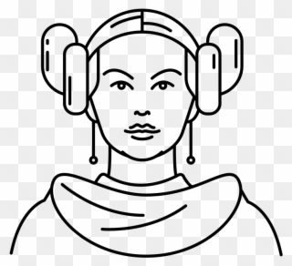 Princess Leia Coloring Page From The Thousand Images - Princess Leia Icon Svg Clipart