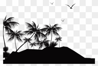 Tropical Island Silhouette Png Clipart