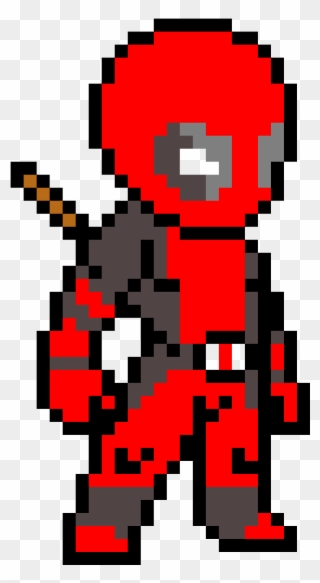 Drawing Pixel Deadpool - Pixel Art Minecraft Deadpool Clipart