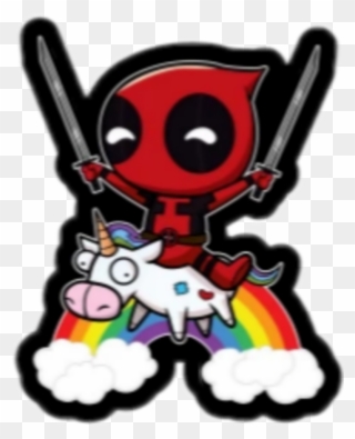 Deadpool Sticker - Deadpool On Unicorn Clipart